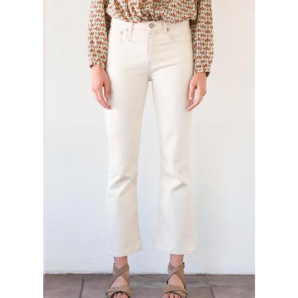 R13 Women's Kick Fit Flare Ankle Jeans Mid Rise Size 28 Kent Ecru Ivory - Picture 1 of 13